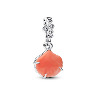 Coral Color Double Shell Pendant Charm