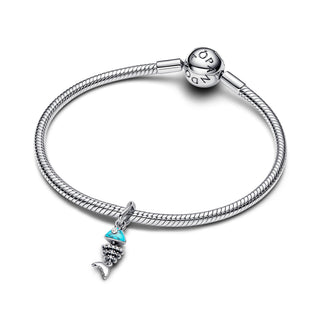 Turquoise Fishbone Pendant Charm