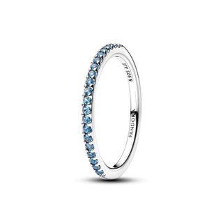 Anello Pavè Fascia Sottile Azzurro