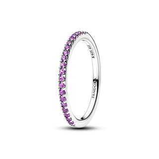 Anello Pavè Fascia Sottile Viola
