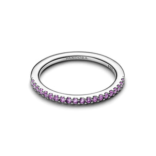 Purple Thin Band Pavé Ring