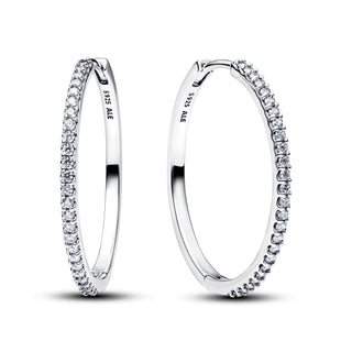 Hoop Earrings Gre with Pavé
