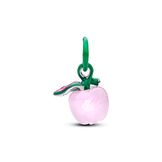 Charm Pendente Pendente Mela Rosa Vetro di Murano