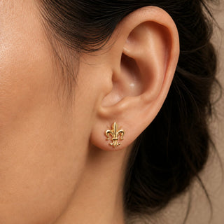 Large 18kt Gold Lily Earrings
