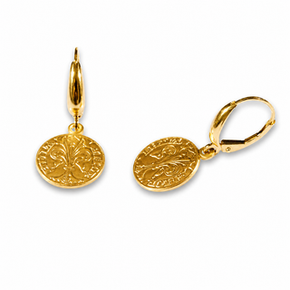 18kt Gold "Fiorino Nudo" French Hook Earrings