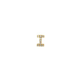 Single Initial I Pave Lobe Earring