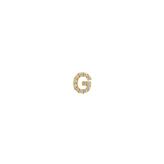Single Initial G Pave Stud Earring