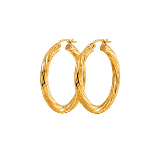 Orecchini a Cerchio Canna in Oro Giallo 18kt – 20mm