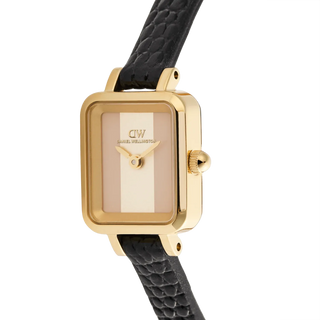 Orologio Daniel Wellington Quadro Mini Black Lizard Conwy Gold Donna 15,4x18,2 mm - DW00100957