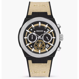 Orologio da uomo Chrono Ducati Dt004 Beige Dial Bk Case