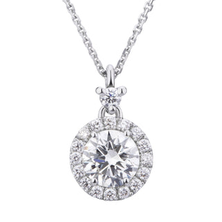 Collana Punto Luce con Contrale e Contorno 18kt Lab G.d. Ct.0,17 + Centr. Ct.1,05