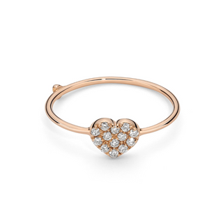 Ring With Pavé Heart And Diamonds