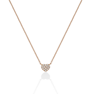 Pavé and Diamond Heart Necklace