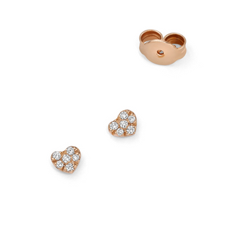 Small Pavé Heart Stopgap Earrings with Diamonds