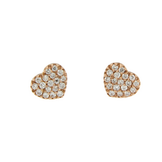 Large Pavé Heart Stopgap Earrings with Diamonds