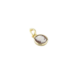 Golden Luminous Cameo Face Pendant