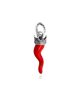 Charm Corno Rosso Corona Piccolo