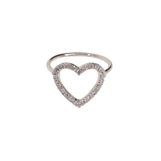 Ring with Heart and Diamonds