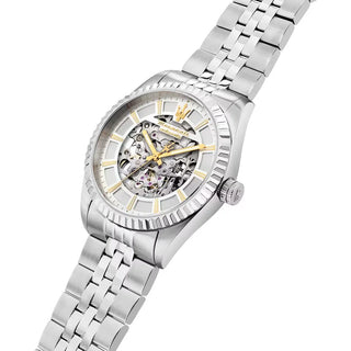 Orologio Maserati Competizione automatico R8823100007 quadrante skeleton argentato
