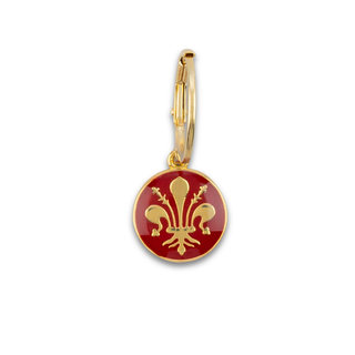 Single Earring with Red Florence Lily Plate