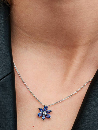 Herbarium Blue Flower Pendant Necklace