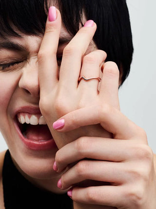 14kt Rose Gold Plated Wave Ring