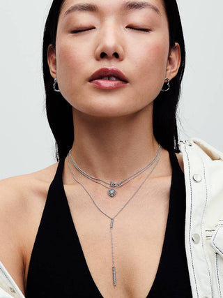 Heart and Pavè Point Light Necklace