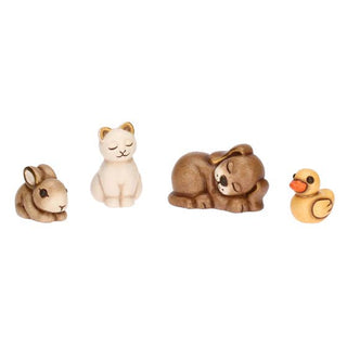 Set Animali Dell'Aia In Ceramica Presepe Classico