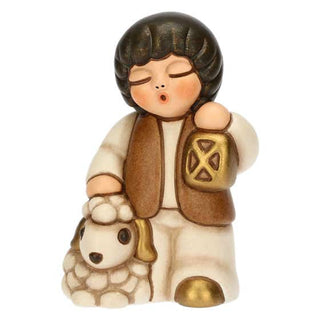 Bimbo Con Lanterna In Ceramica Presepe Classico