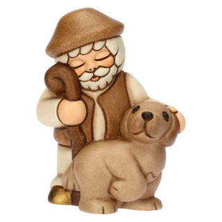 Pastore Con Cane In Ceramica Presepe Classico