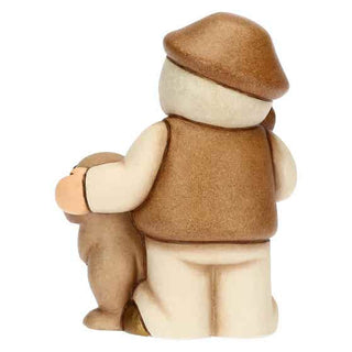 Pastore Con Cane In Ceramica Presepe Classico