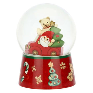 Boule De Neige Gnomo Oliver E Teddy In Vetro E Ceramica,