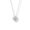 Collana Grande  Giglio Rodiata Con Pave' Zirconi