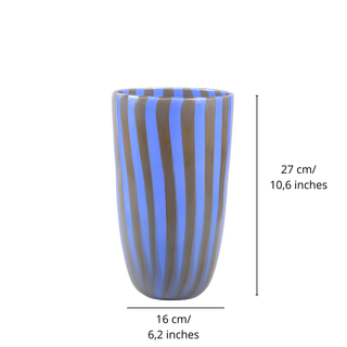 Vaso a Canne Opache in vetro di Murano Azzurro e Grigio-Casa e design-Murano Glass-Armando Poggi