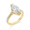 Anello con Centrale Marquise 18kt Lab G.d. Ct tot. 2,25