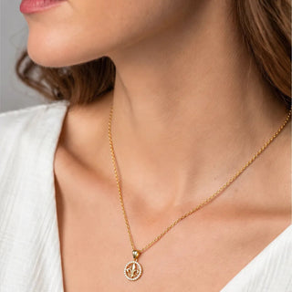Small Gold-Plated Lily Necklace With Pavé Zirconia