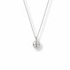 Collana Piccola Giglio Rodiata Con Pave' Zirconi