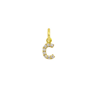 Charm Lettera C in Oro 9 Kt e Zirconi