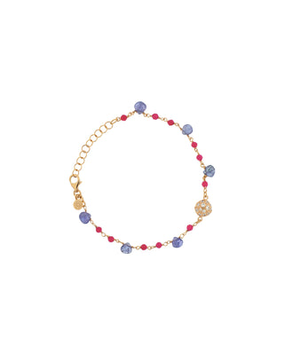 Iolite/Ruby Drops Bracelet and Rosé Buttons