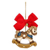 Ceramic rocking horse Christmas ornament, maxi