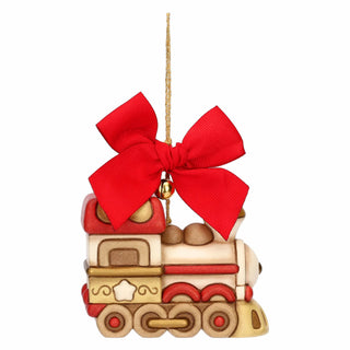 Addobbo natalizio locomotiva in ceramica, maxi Thun 8,5x4,3x6,3 cm - Armando Poggi Firenze
