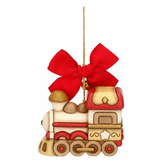 Addobbo natalizio locomotiva in ceramica, maxi Thun 8,5x4,3x6,3 cm - Armando Poggi Firenze