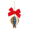 Large ceramic hot air balloon Christmas ornament