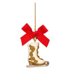 Small ceramic skate Christmas ornament