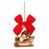 Large ceramic sleigh Christmas ornament with Naughty Elf