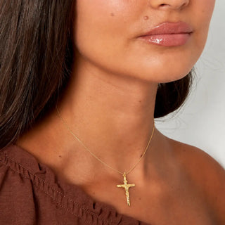 Charm Ciondolo Oro 18 Kt Croce Grade con Cristo