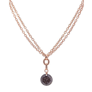 Collana Rolò Con Pendente Maxi Brown Rosè