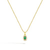 Collana Gemma Verde in Oro 9 Kt e Zirconi