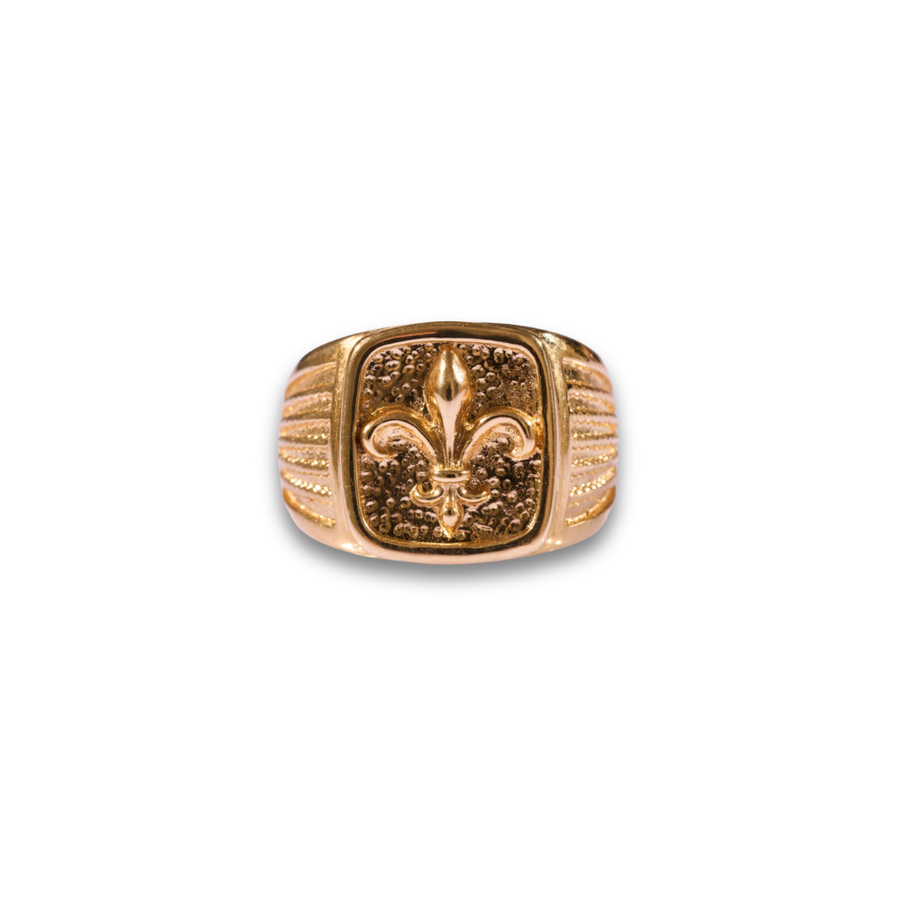 Anello Chevalier Quadrato Giglio in Oro 18Kt