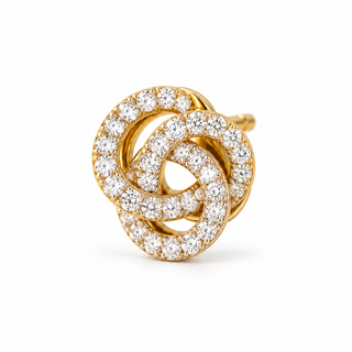 Orecchini Oro 18 Kt a Tre cerchi con Zirconi